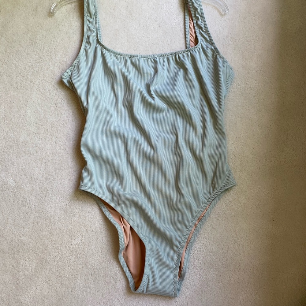 Madewell Ribbed Square-Neck One-Piece Swimsuit
